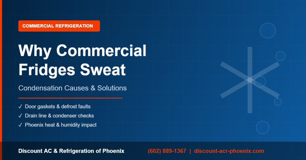 Condensation in commercial fridge — Discount AC & Refrigeration of Phoenix