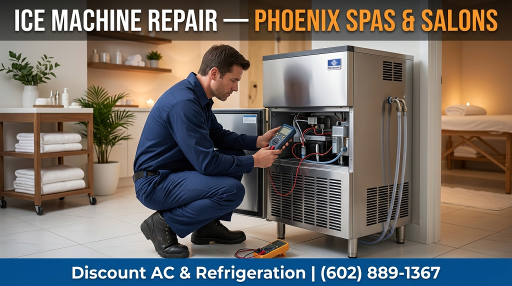 Ice machine repair technician at Phoenix spa