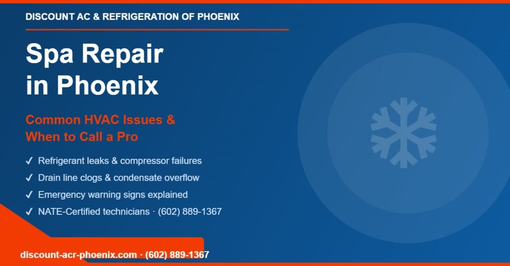 HVAC technician performing spa repair in Phoenix AZ — Discount AC & Refrigeration