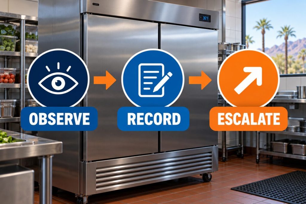 Commercial refrigeration troubleshooting flowchart for Phoenix facility teams